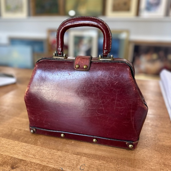 1950-60 Vintage Etienne Aigner Handmadee Leather Doctor Satchel - Picture 3 of 10